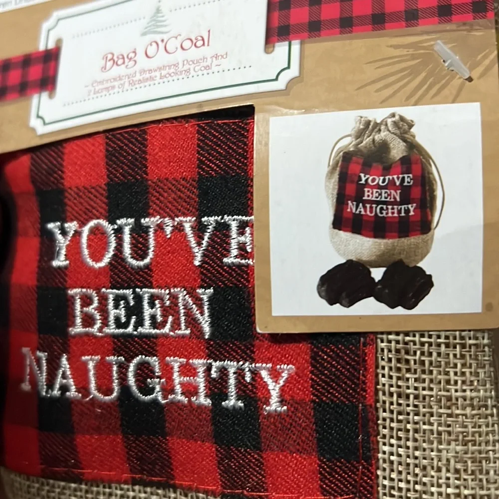 NWT 1pc Bag O’Coal NAUGHTY Lumps of COAL christmas funny gag gift